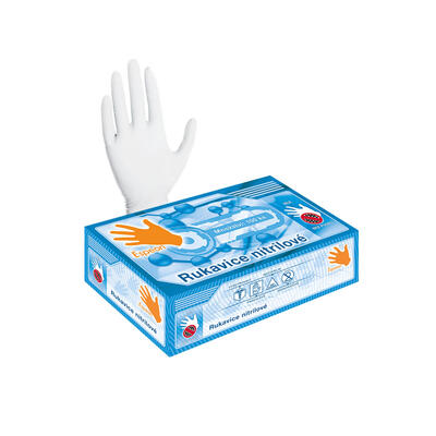 Nitrilové rukavice 100 ks (nepudrované, bílé) L