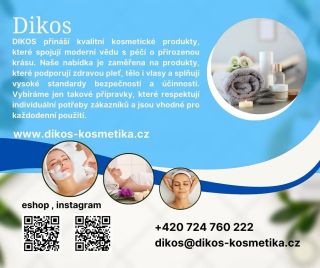 https://www.dikos-kosmetika.cz/ DIKOS přináší kvalitní kosmetické produkty, které spojují moderní vědu s péčí o přirozenou...
